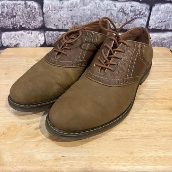 Izod Men's Brown Lace Up Dress Shoes Size 9 1/2M - Picture 2 of 7